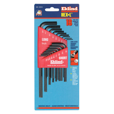 Eklind Tool 10609 9Pc. Metric L-Wrench Hexkey Set Long Arm