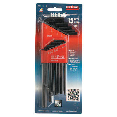 Eklind Tool 10213 13Pc. Inch L-Wrench Hexkey Set Long Arm