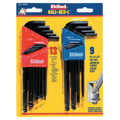 Eklind Tool 13222 Combination Inch/Metricballend Set