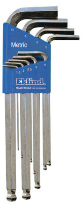 Eklind Tool 13709 Ball-Hex-L Key Set - Bright 9Pc. Set 1.5Mm-10Mm (1 EA)