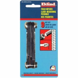 EKLIND TOOL 20912 #91-S .050-3/16 Size Fold-Up Hex Key Set