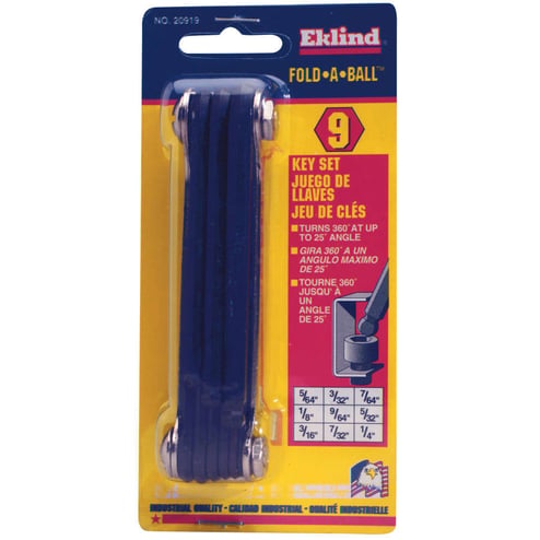 EKLIND TOOL 20919 4.3(Medium) 9-Pc.Fold-A-Ball Fold-Up Key