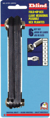 Eklind Tool 21151 #M15 4-10Mm Metric Fold-Up Hex Key Set