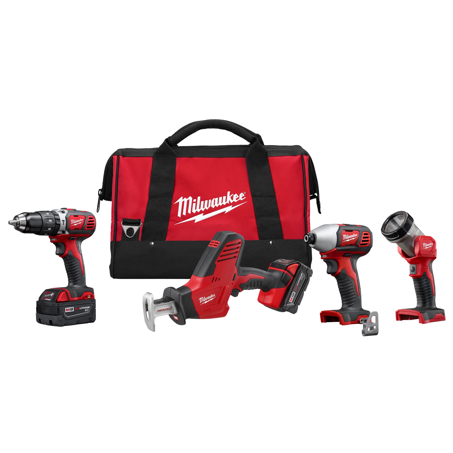 Milwaukee Tool 2695-24 M18™ Cordless LITHIUM-ION 4-Tool Combo Kit, 1 EA