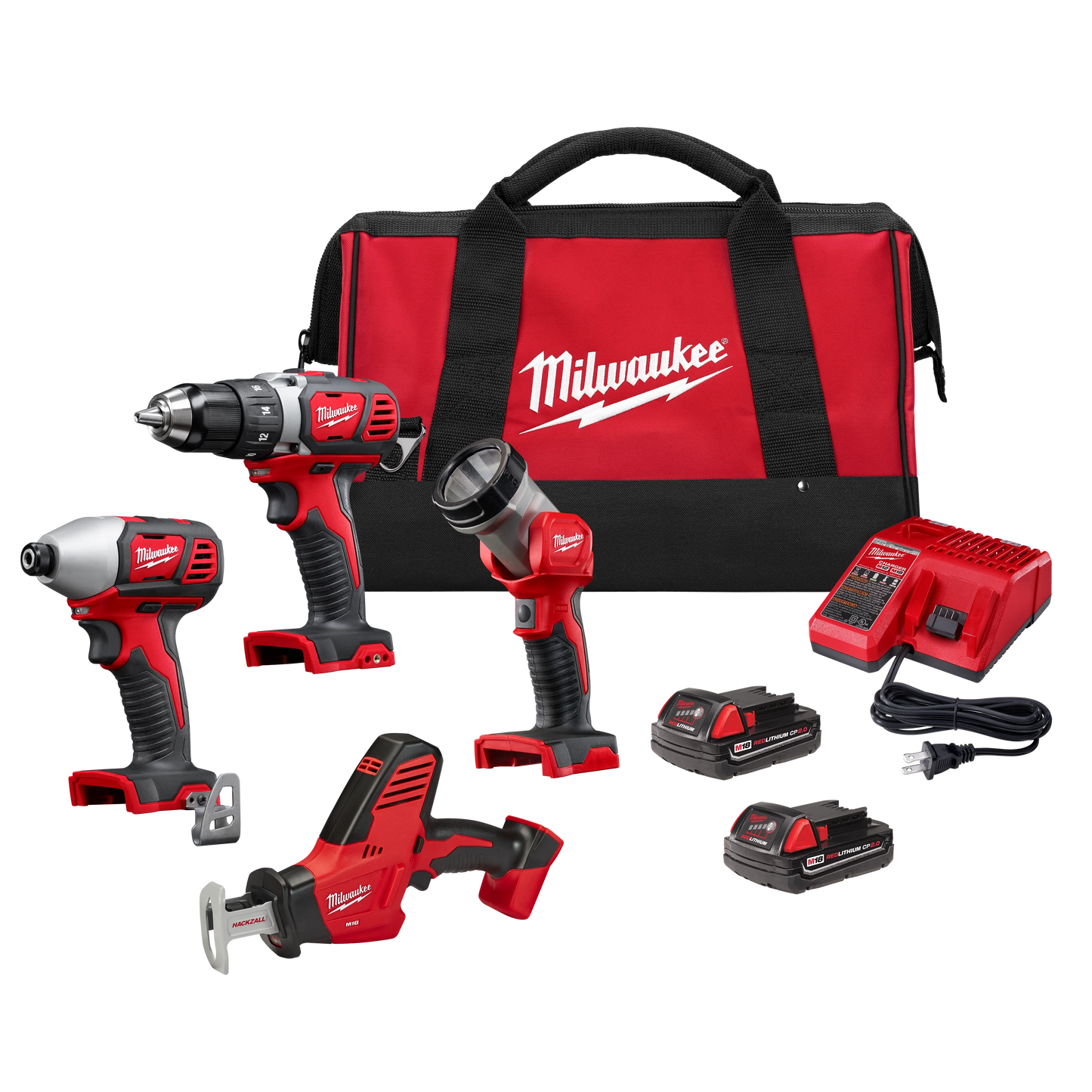 Milwaukee Tool 2696-24 M18™ Cordless LITHIUM-ION 4-Tool Combo Kit, 1 EA