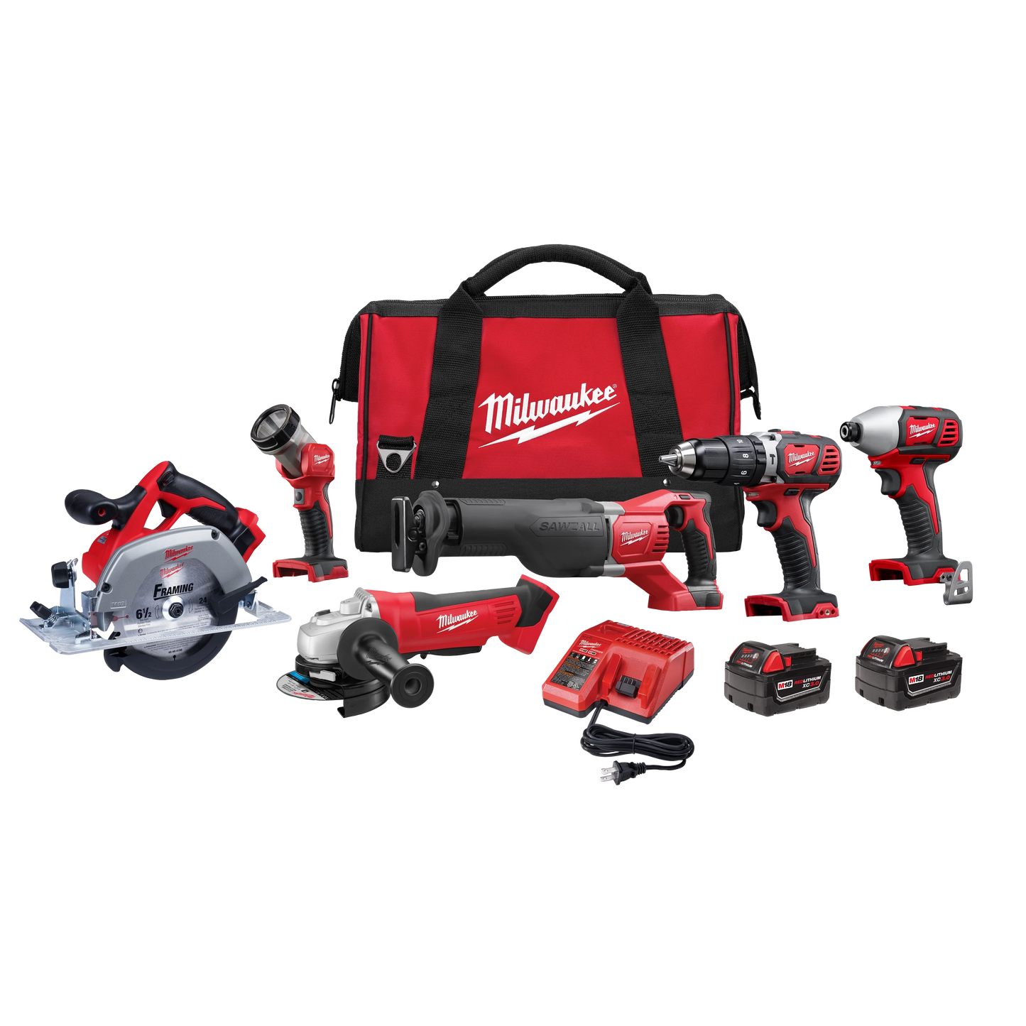 Milwaukee Tool 2696-26 M18™ Cordless 6-Tool Combo Kit, 1 EA