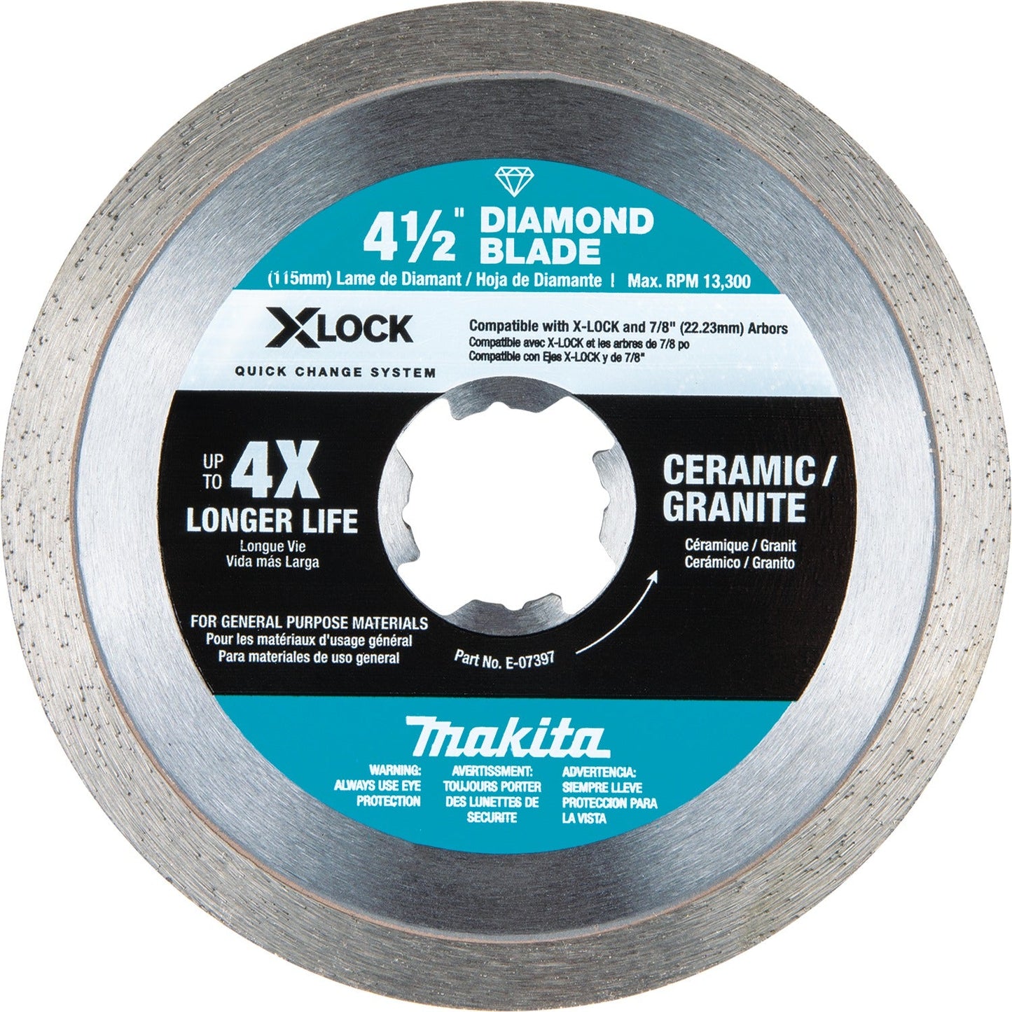 Makita E-12647 X‘LOCK 4‘1/2" Diamond Blade Variety Pack for Masonry Cutting, 3/pc