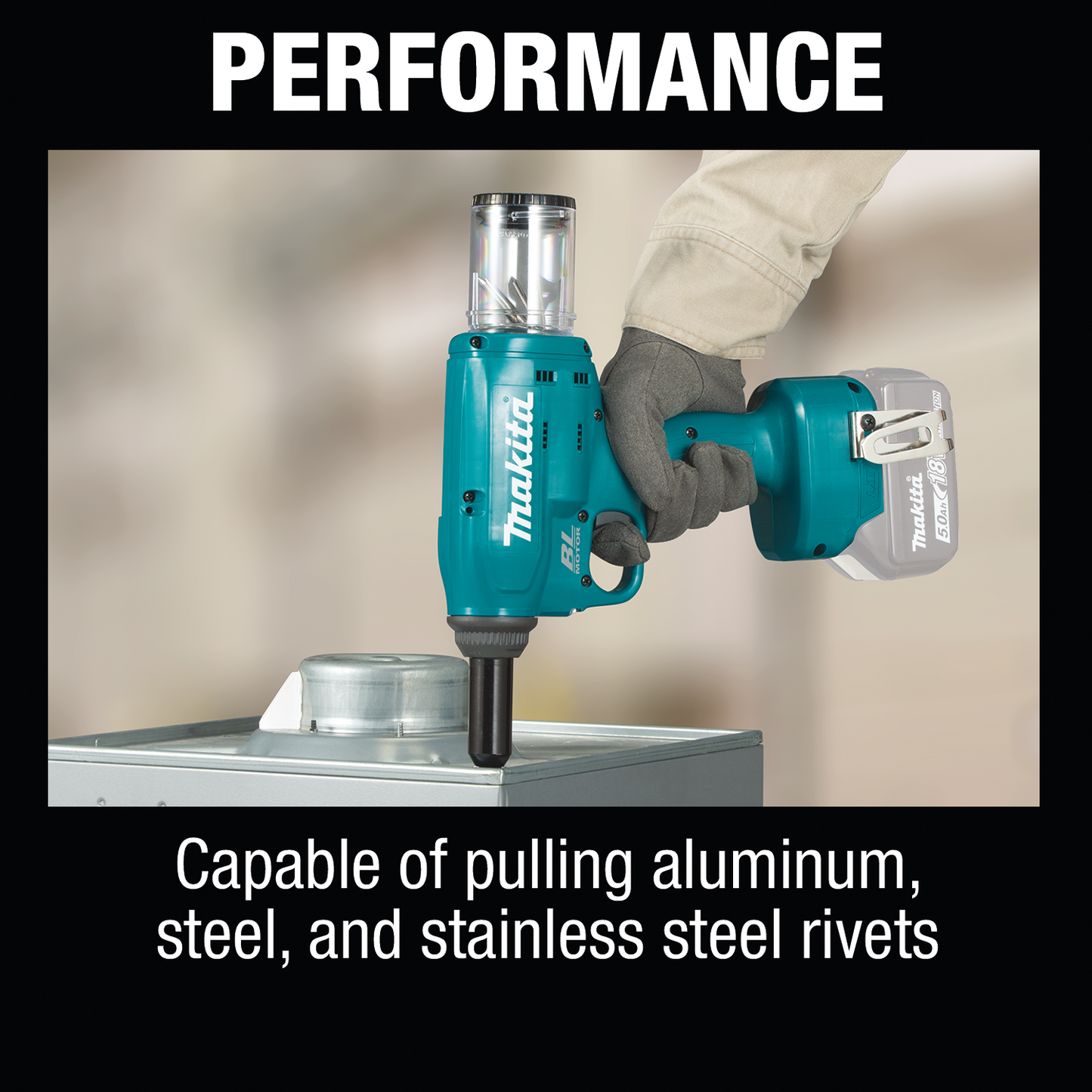 Makita XVR01Z 18V LXT® Lithium‘Ion Brushless Cordless Rivet Tool, Tool Only