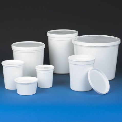 Globe Scientific 271008 Container Multi-Purpose PE Economy Style 8oz (240mL) Short Style Separate Snap Lid Natural