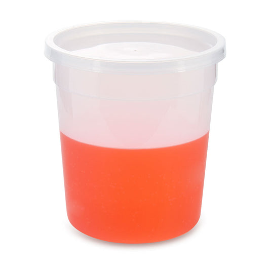 Globe Scientific 271009 Container Multi-Purpose PE Economy Style 8oz (240mL) Tall Style Separate Snap Lid Natural