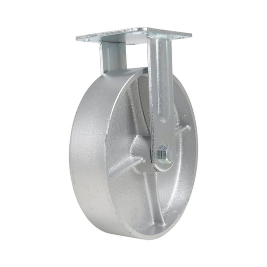 Vestil CST-VE-8X2CI-R Cast Iron/Steel Rigid Caster 8 In. Diameter x 2 In. Width 1760 Lb. Capacity Silver