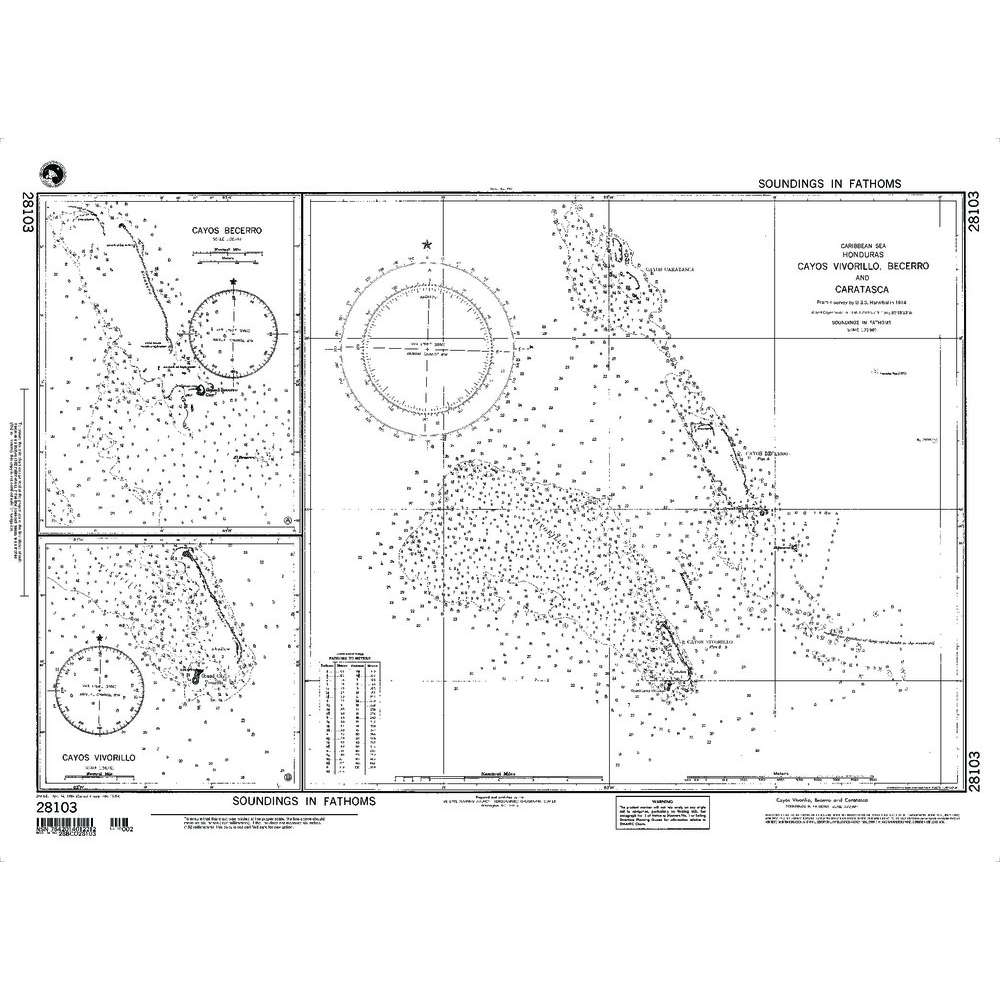 Paradise Clay NGA_28103 NGA Chart Cayos Vivorillo Becerro and Caratasca