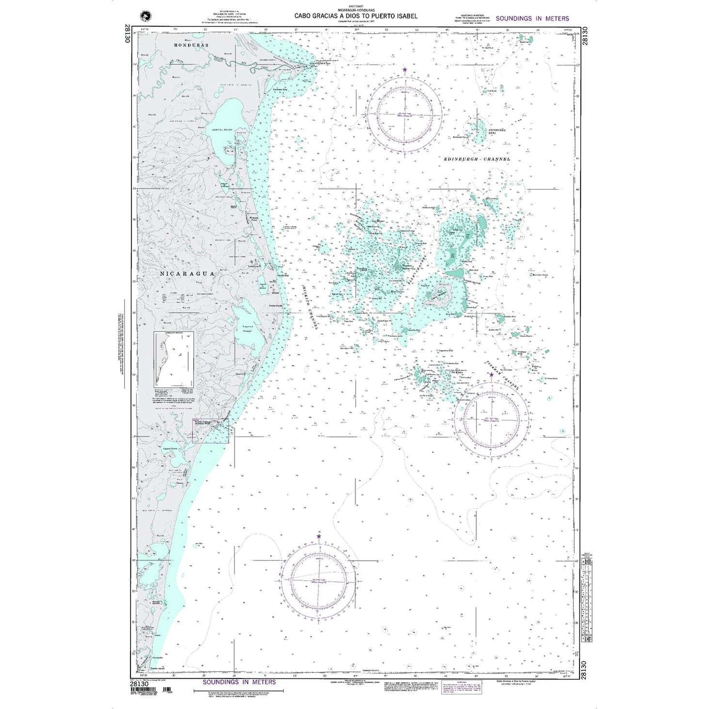 Paradise Clay NGA_28130 NGA Chart Cabo Gracias A Dios to Puerto Isabel
