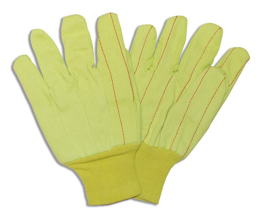 Cordova Safety 2830CD Canvas, Knit Wrist, Corded, Double Palm, Hi-Vis Yellow