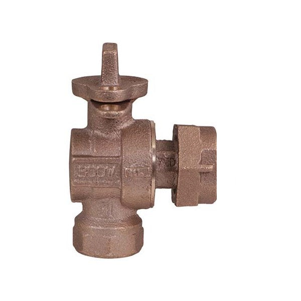 A.Y. McDonald 5141-449 74614Bls 1X3/4X3/4 Angle Ball L/Chk Fnptxmeter - Nl