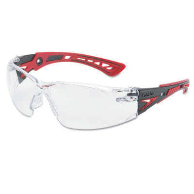 Bolle Safety 41080 Rush + Clear Pc Asaf - Platinum/Black & Red (10 PR)