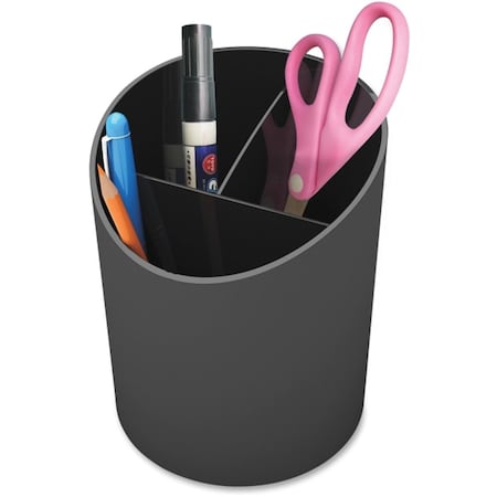 Deflecto DEF34204 Sustainable Office Large Pencil Cup 30% Recycled Content - 5.6" X 4.4" - 1 Each - Black