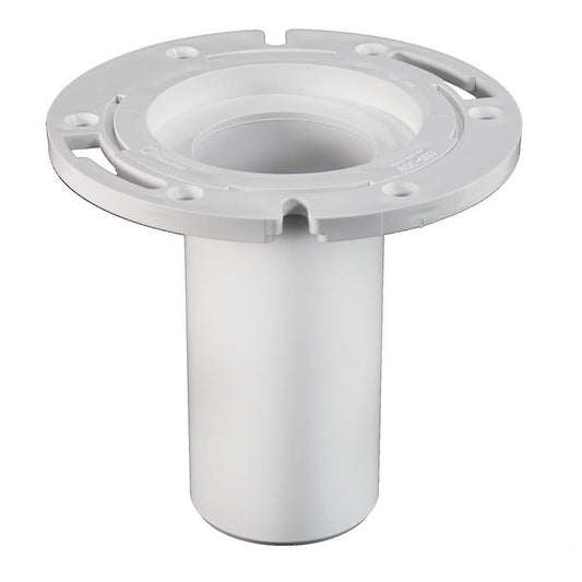 Jones Stephens C50308 3" PVC Closet Flange with 6" Barrel and Plastic Ring