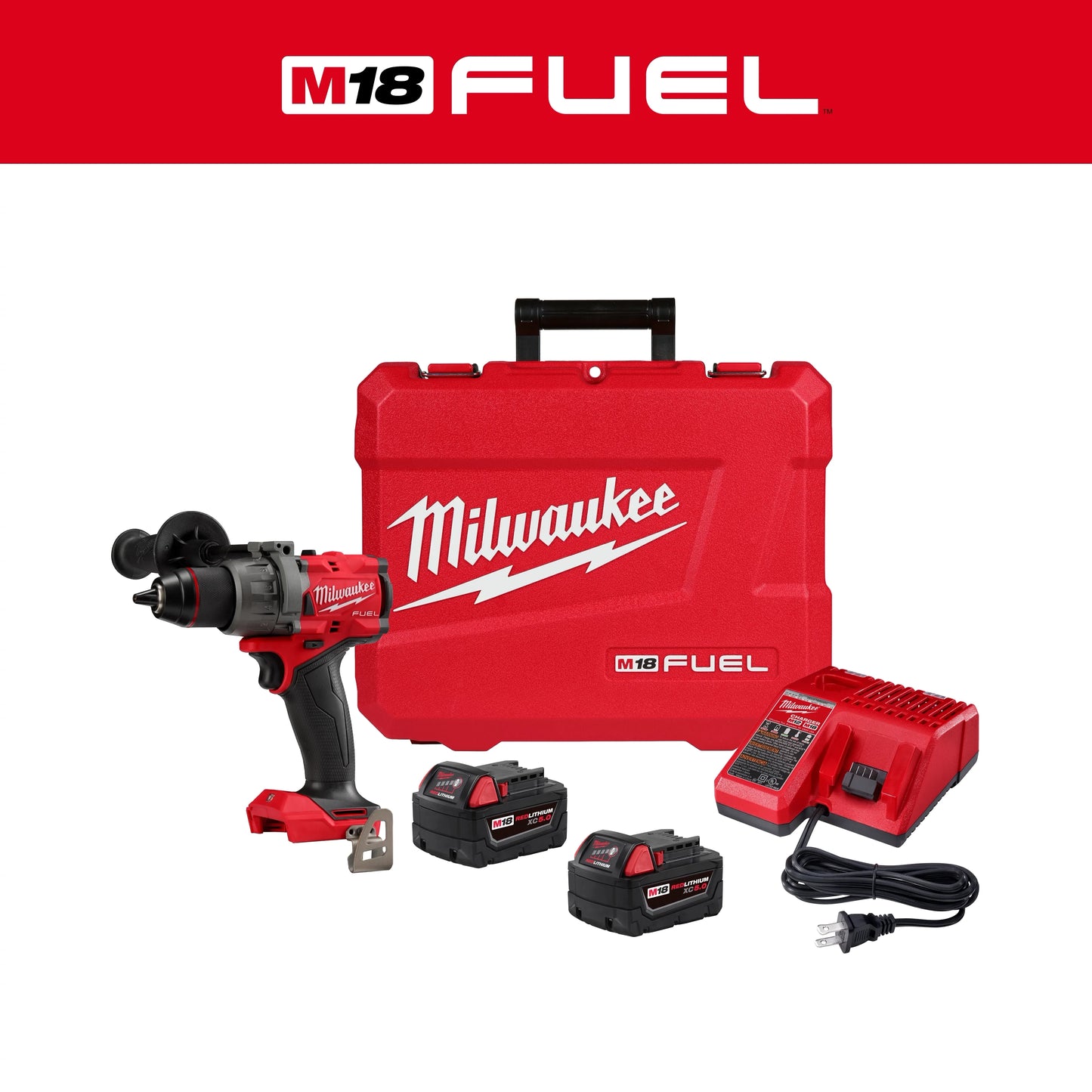 Milwaukee Tool 2904-22 M18 FUEL™ 1/2" Hammer Drill/Driver Kit, 1 EA