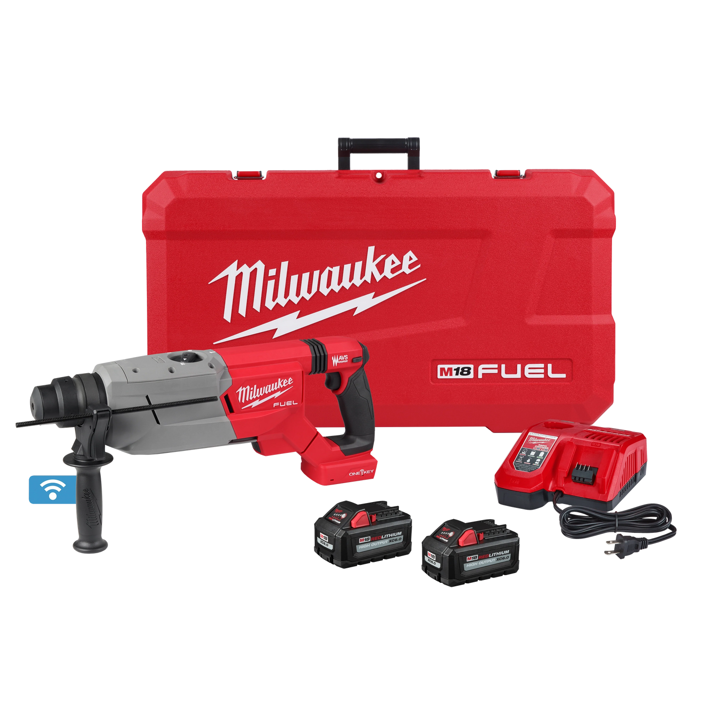 Milwaukee Tool 2916-22 M18 FUEL™ 1-1/4” SDS Plus D-Handle Rotary Hammer Kit w/ ONE-KEY™, 1 EA