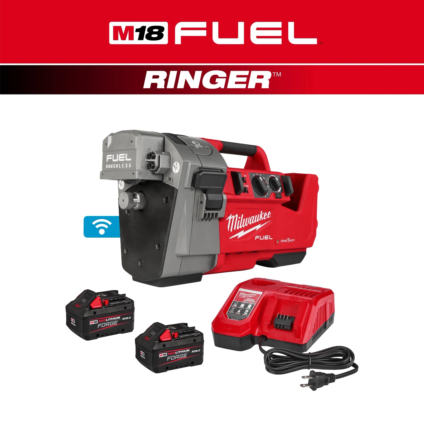 Milwaukee Tool 2927-22 M18 FUEL™ RINGER™ Roll Groover for 1-1/4” - 4” Sch 10/40, 6” Sch 10, 1 EA