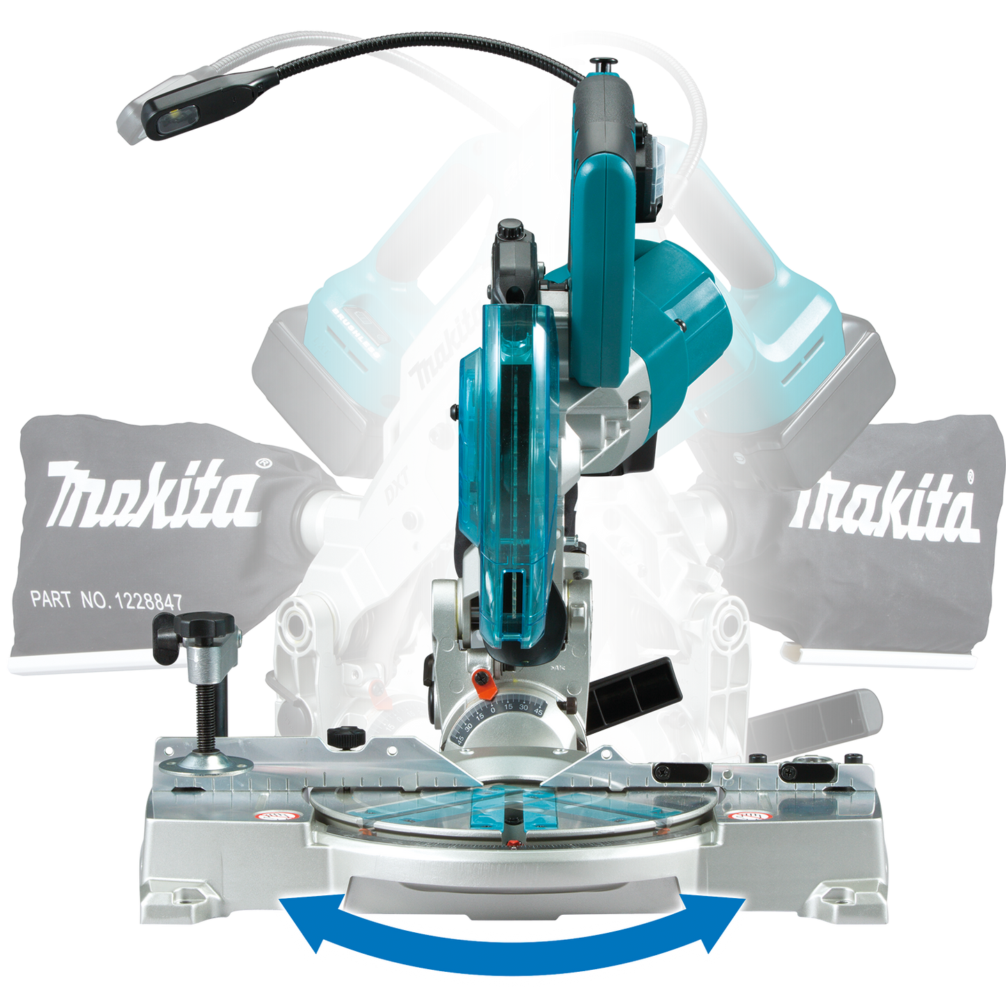 Makita XSL05Z 18V LXT® Lithium‘Ion Brushless Cordless 6‘1/2" Compact Dual‘Bevel Compound Miter Saw with Laser, Tool Only