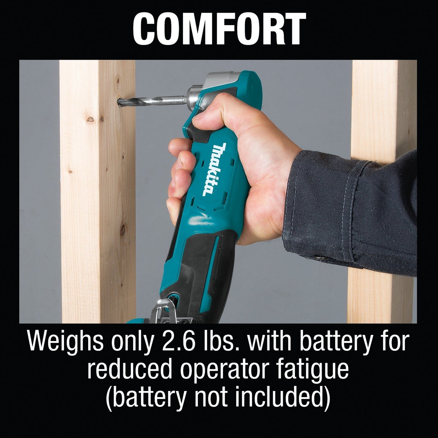 Makita AD03Z 12V max CXT® Lithium‘Ion Cordless 3/8" Right Angle Drill, Tool Only