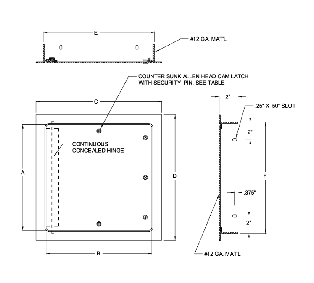 Acudor MS-7000 16" x 16" Security Access Door