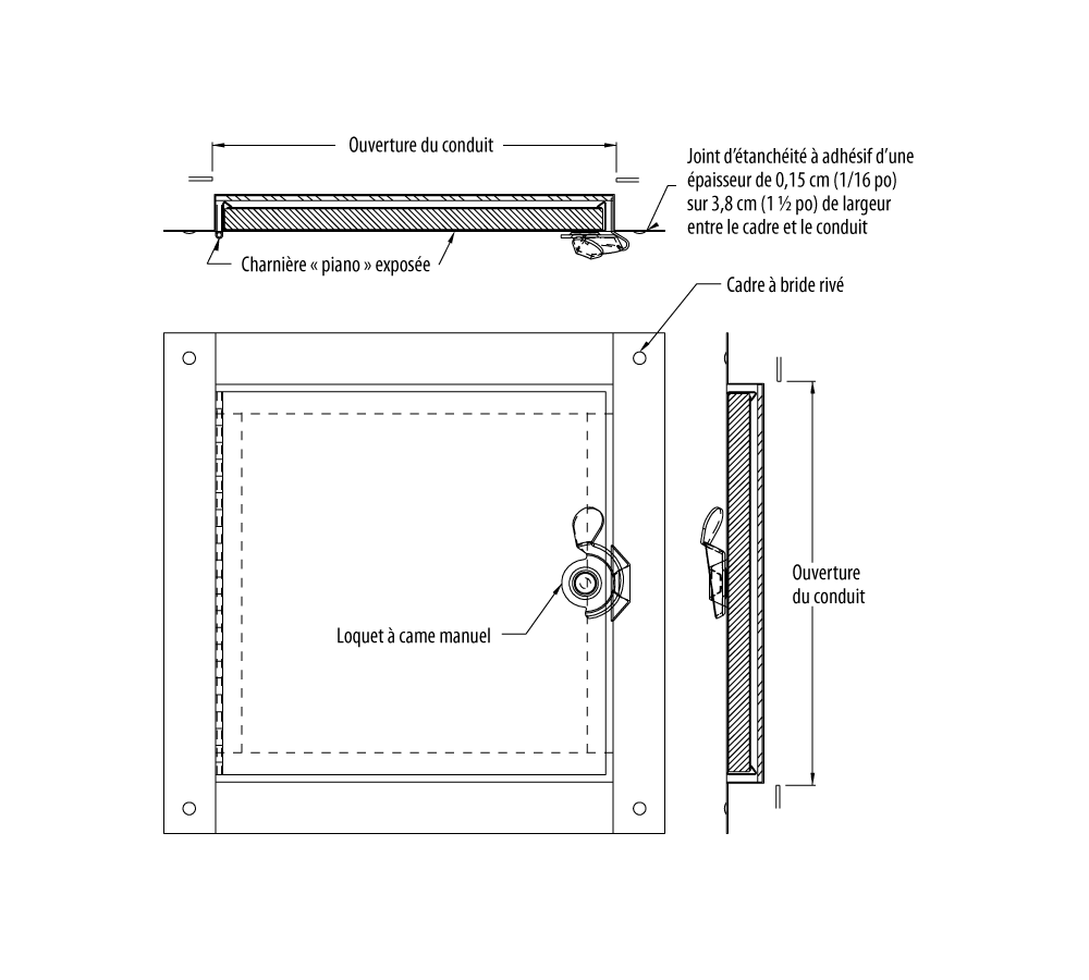 Acudor HD-5070-F 16" x 16" Duct Access Door - Fiberglass