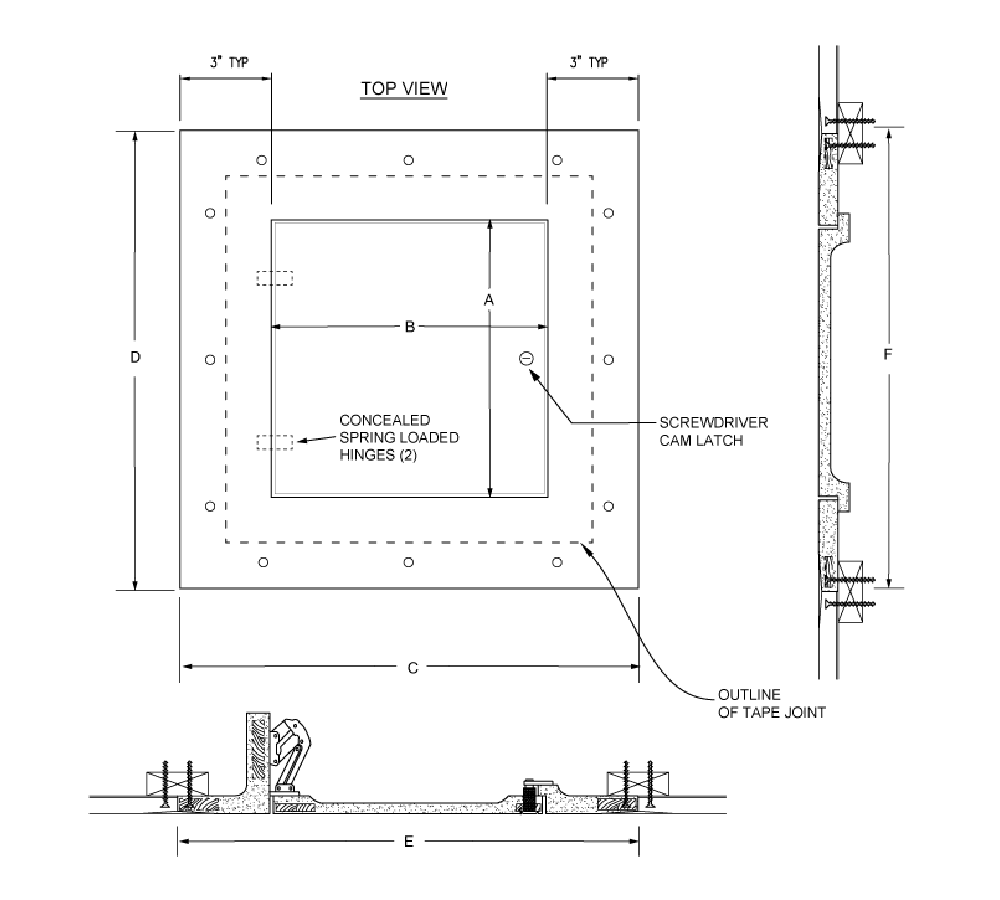 Acudor GFRC-SH 18" x 18" Glass Fiber Reinforced Cement Square Corner - Hinged