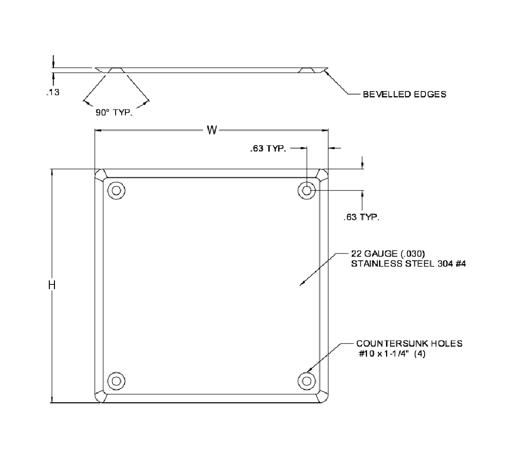 Acudor UCSS 16" x 16" Universal Access Door