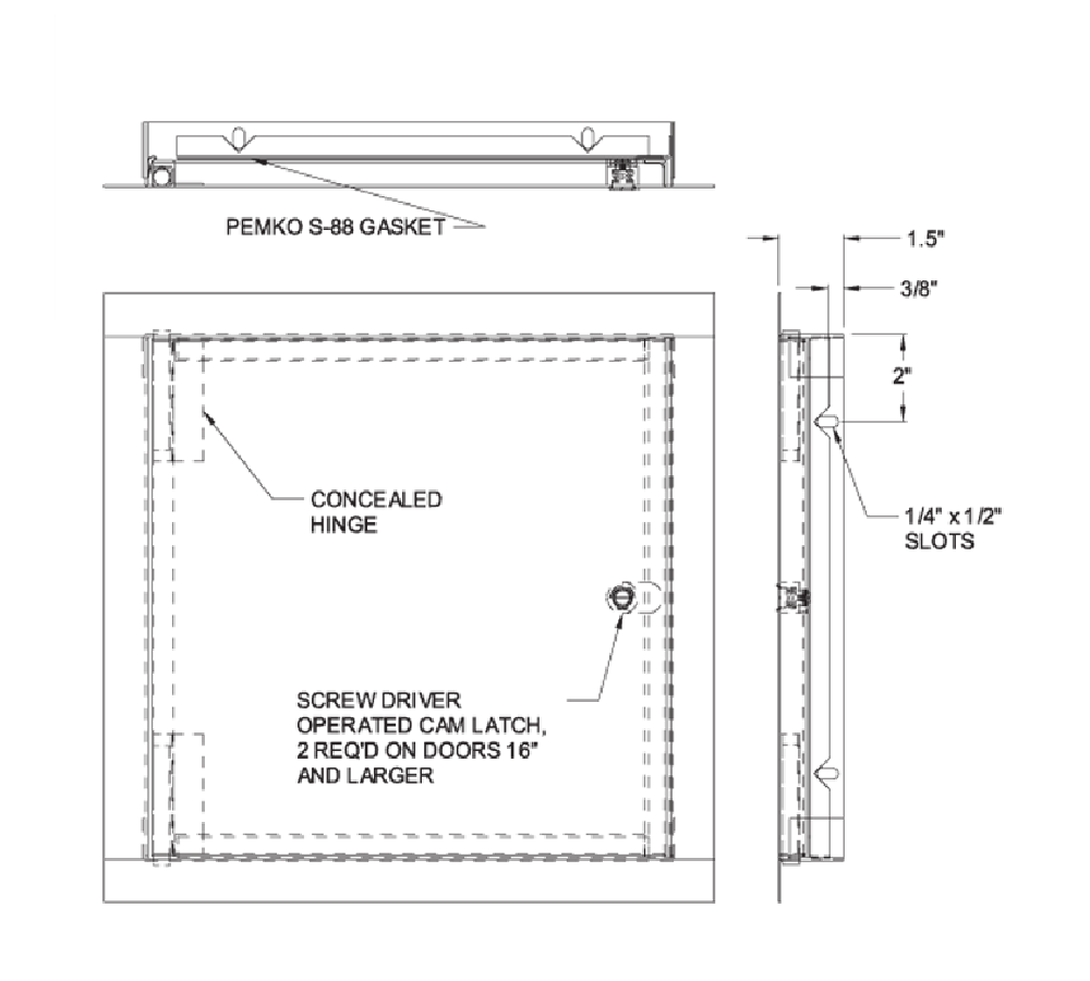 Acudor AS-9000 24" x 36" Gasketed Access Door - For Wall and Ceiling