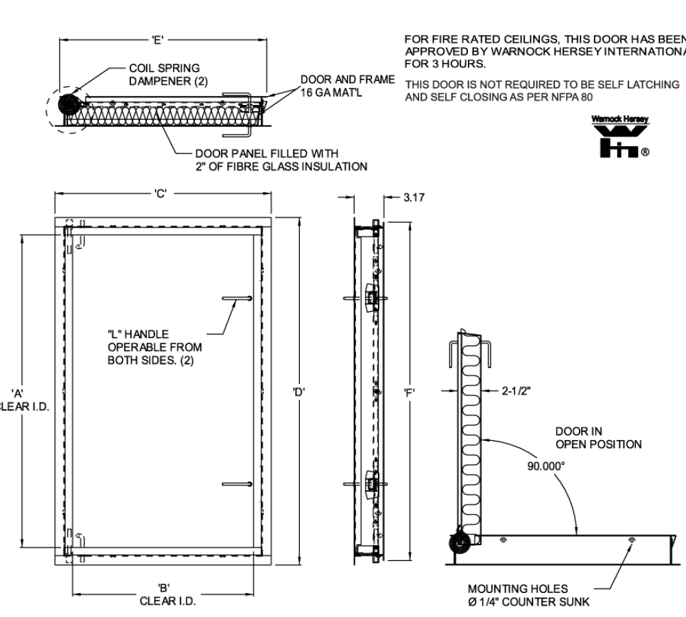 Acudor FW-5050-UP 24" x 36" Fire-Rated Access Door