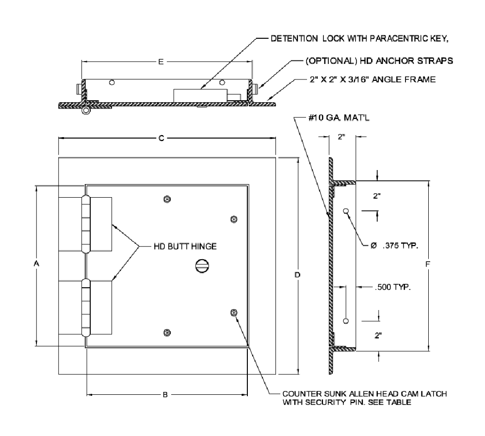 Acudor SD-6000 24" x 24" Security Access Door