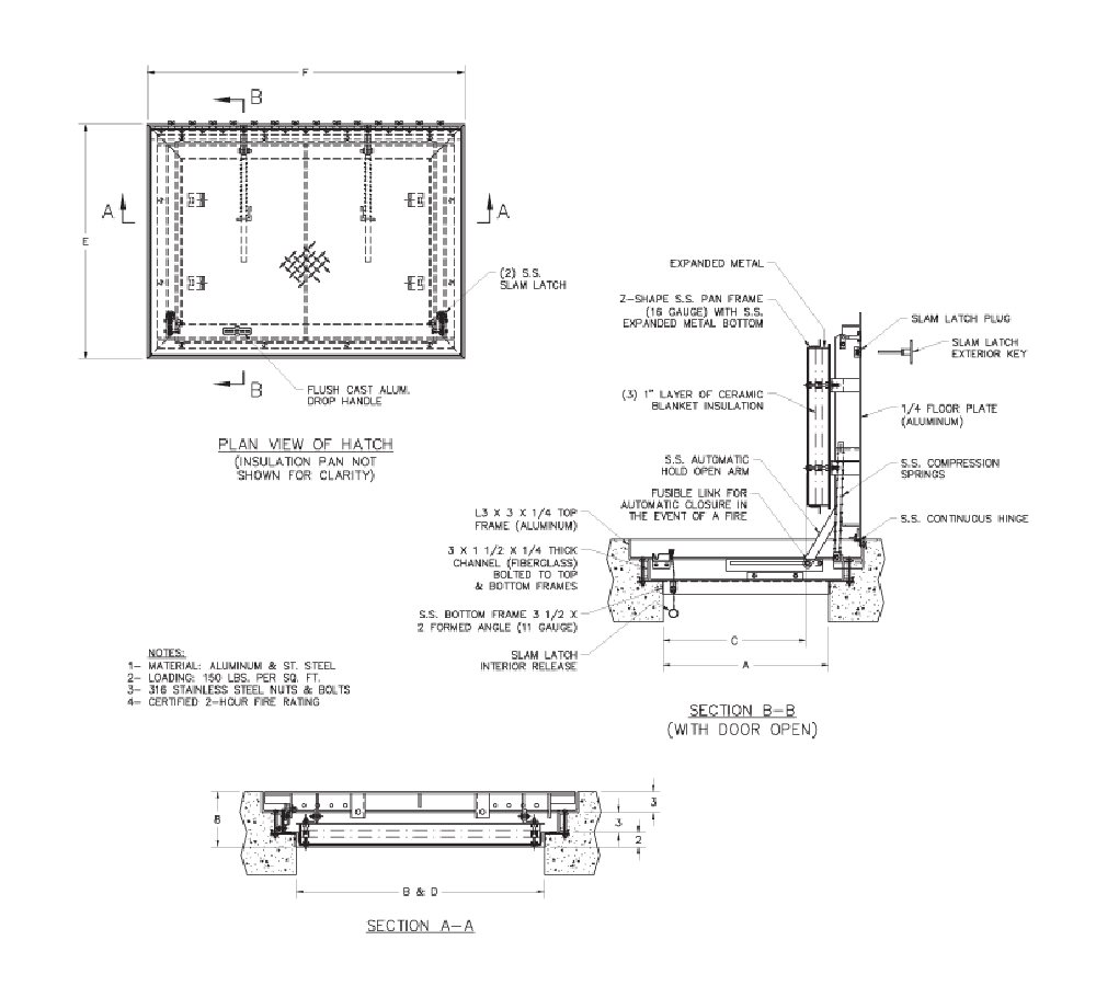 Acudor FRFD 48" x 48" Fire-Rated Floor Door