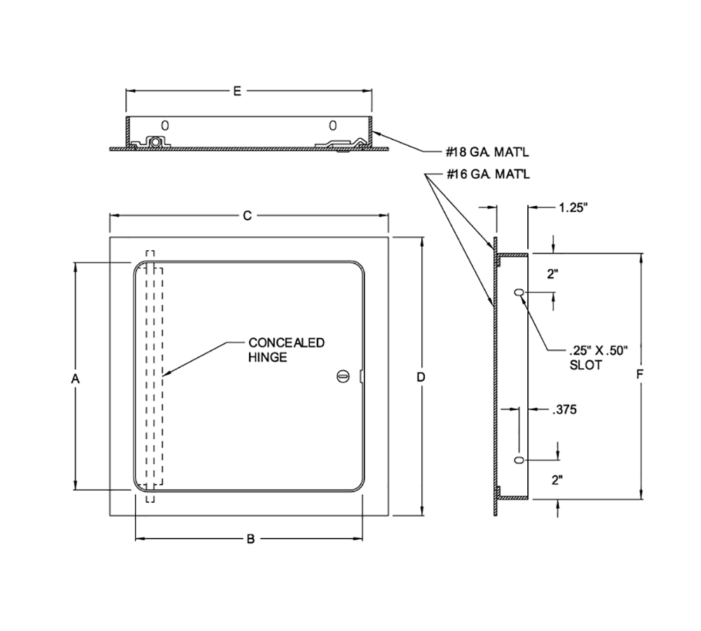 Acudor UF-5000 30" x 30" Universal Access Door - Prime Coated