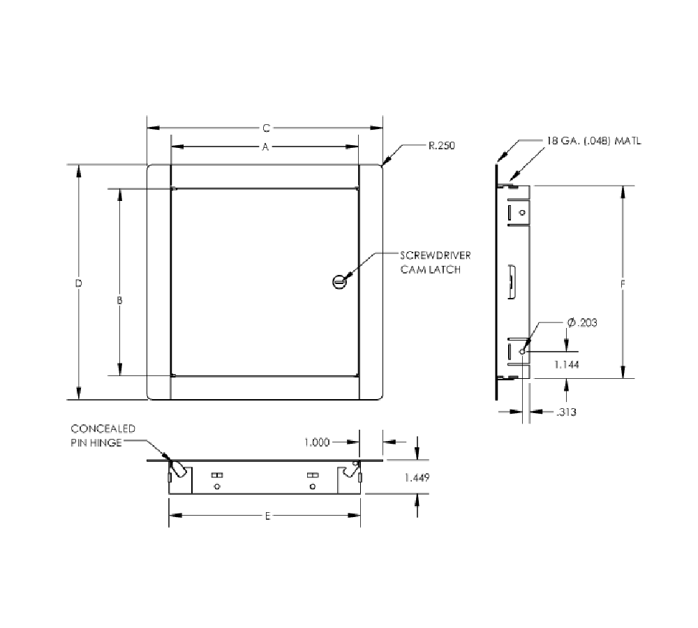 Acudor ED-2002 20" x 20" Universal Access Door