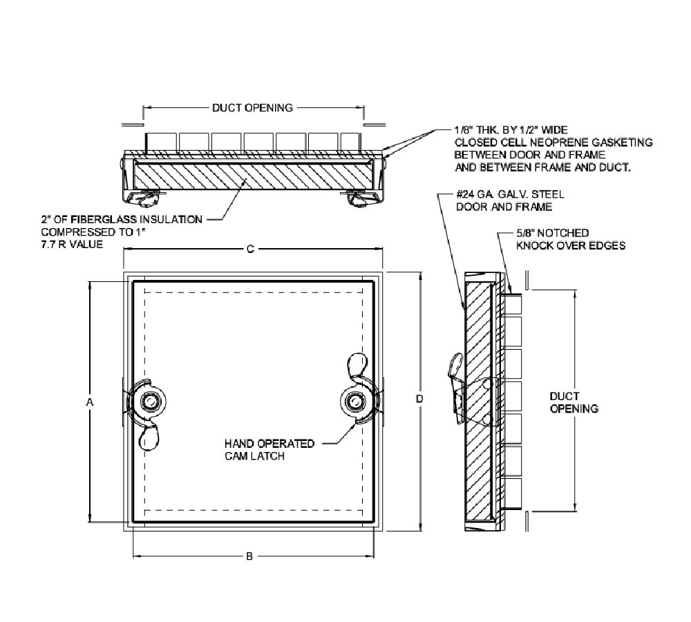 Acudor CD-5080 12" x 12" Duct Access Door