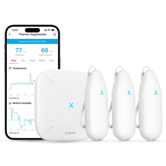 X-Sense STH54 STH51 Smart Thermometer Hygrometer - 3*Alarm+1*SBS50 Base Station