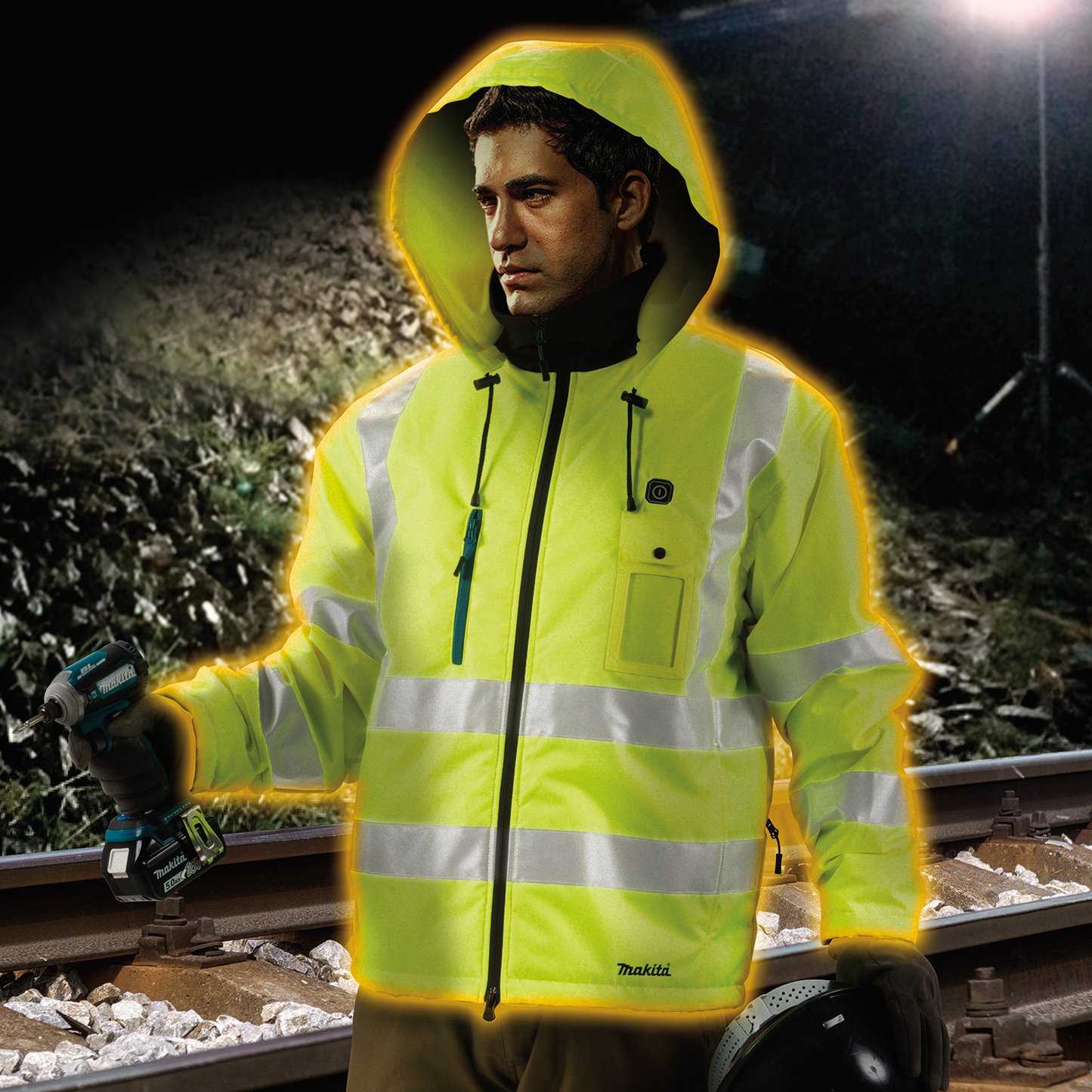 Makita DCJ206ZXL 18V LXT® Lithium‘Ion Cordless High Visibility Heated Jacket, Jacket Only (XL)