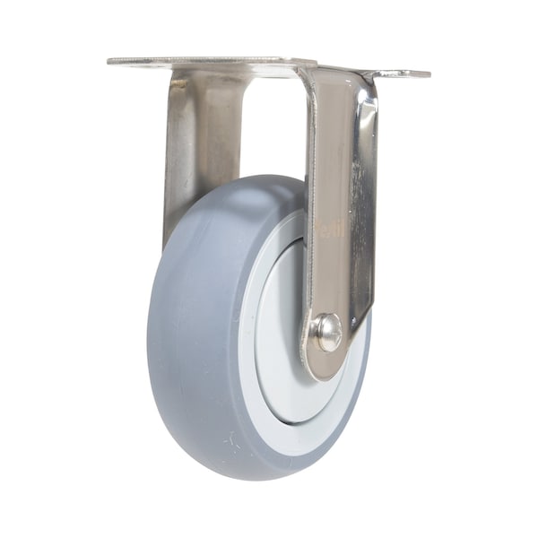 Vestil CST-E-SS-4X1TPR-R Thermoplastic Rubber Rigid Caster 4 In. Diameter x 1 In. Width 450 Lb. Capacity Gray