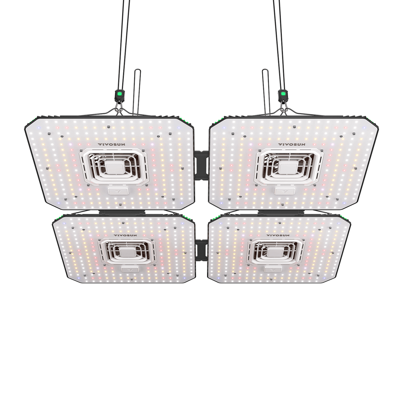 Vivosun 4 Pack AeroLight A100 Tunable Spectrum LED Grow Light 100W, with Integrated Circulation Fan, Compatible with APP, 4 x 4 Ft. Coverage