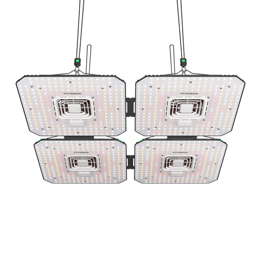 Vivosun 4 Pack AeroLight A100 Tunable Spectrum LED Grow Light 100W, with Integrated Circulation Fan, Compatible with APP, 4 x 4 Ft. Coverage