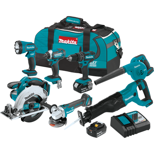 Makita XT706 18V LXT® Lithium‘Ion Cordless 7‘Pc. Combo Kit (3.0Ah)