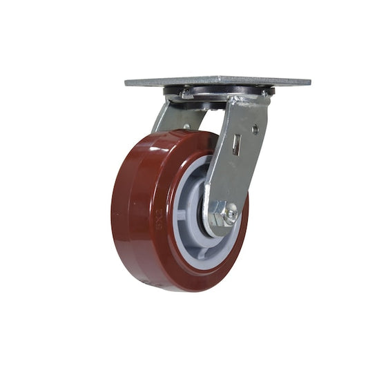 Vestil CST-VE-5X2PUP-S Polyurethane Swivel Caster 5 In. Diameter x 2 In. Width 600 Lb. Capacity Maroon/Gray