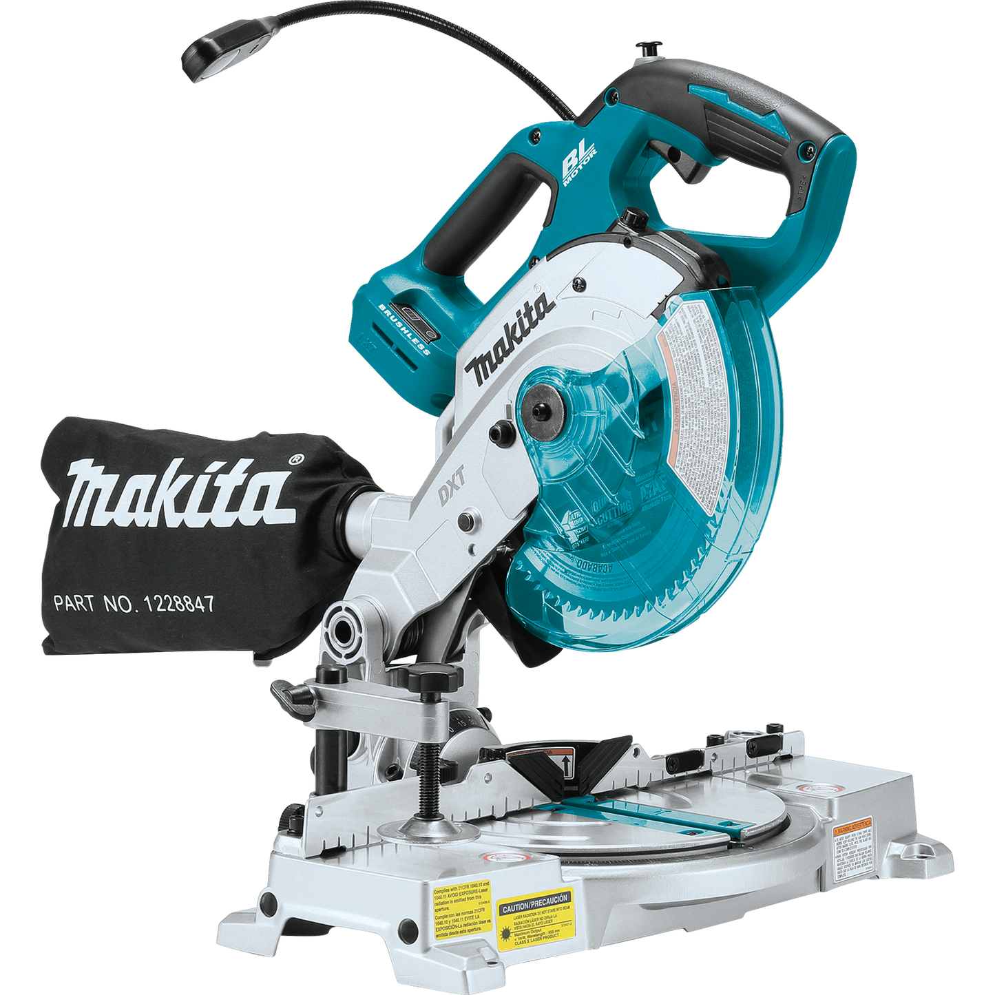 Makita XSL05Z 18V LXT® Lithium‘Ion Brushless Cordless 6‘1/2" Compact Dual‘Bevel Compound Miter Saw with Laser, Tool Only