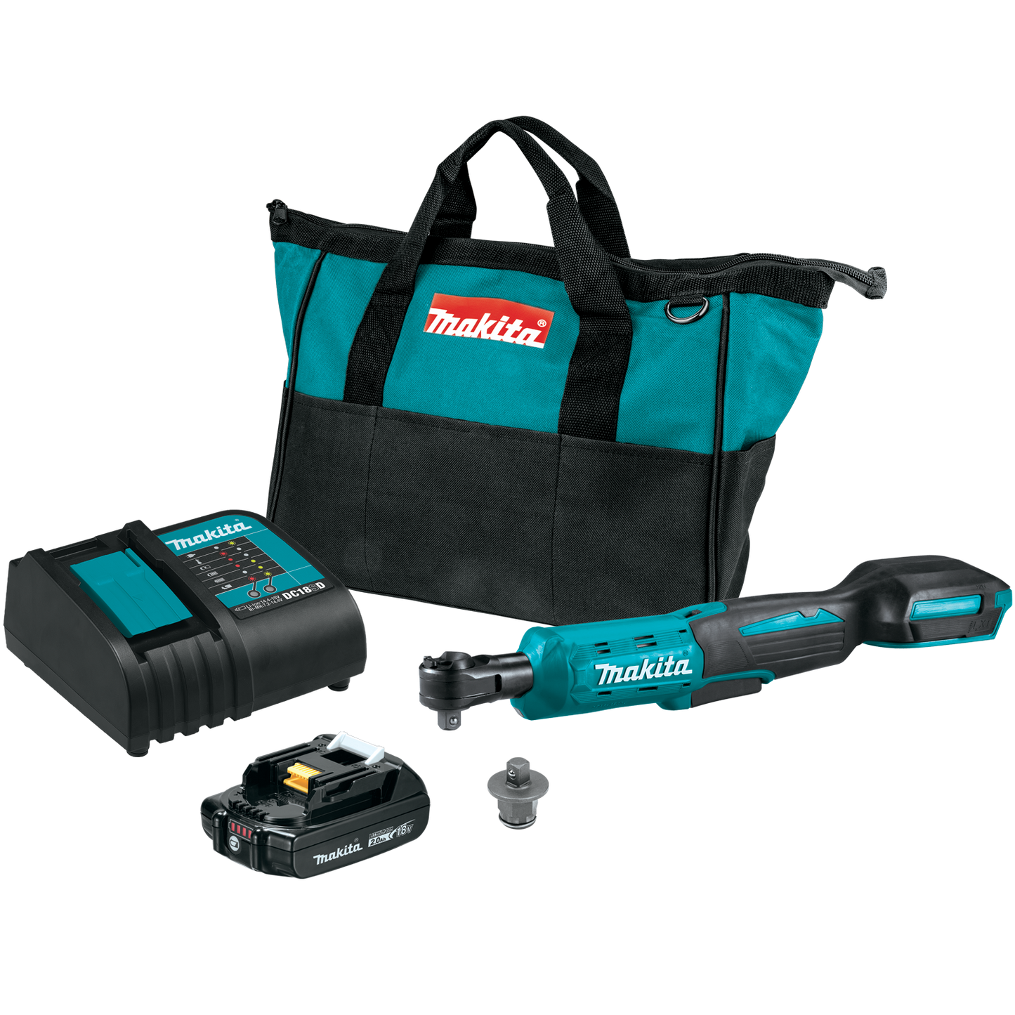 Makita XRW01SR1 18V LXT® Lithium‘Ion Cordless 3/8" / 1/4" Sq. Drive Ratchet Kit (2.0Ah)