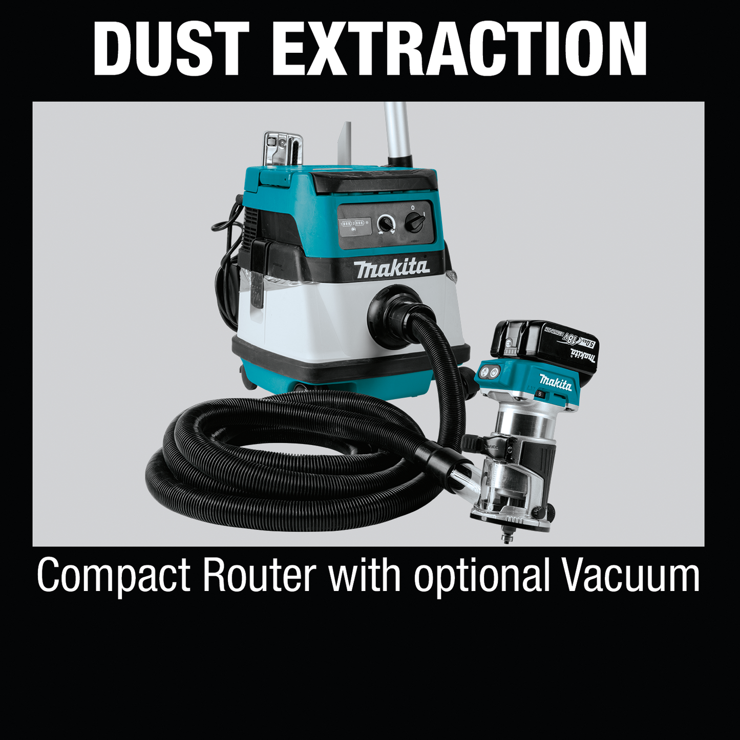 Makita XTR01T8J 18V LXT® Lithium‘Ion Brushless Cordless Compact Router Starter Kit (5.0Ah)