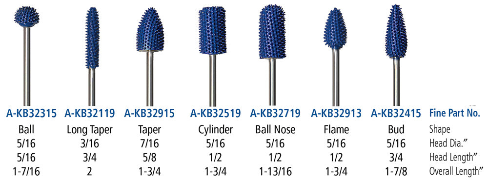 Foredom A-KB32719 Typhoon, Ball Nose, Fine, 5/16 X 1/2, 2.35Mm