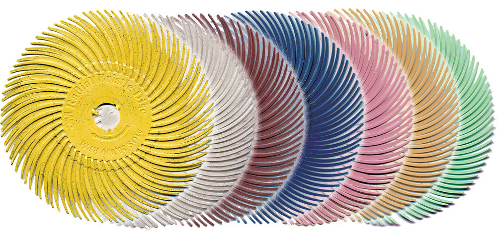 Foredom A-4553-6 3" Radial Bristle Disc, White, 120 Grit, 6-Pk